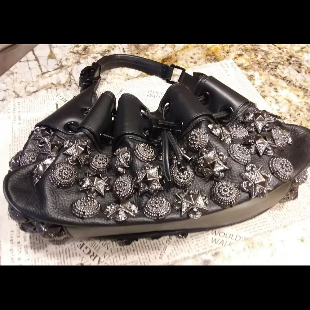 BURBERRY PRORSUM LEATHER MASON WARRIOR STUDDED BAG